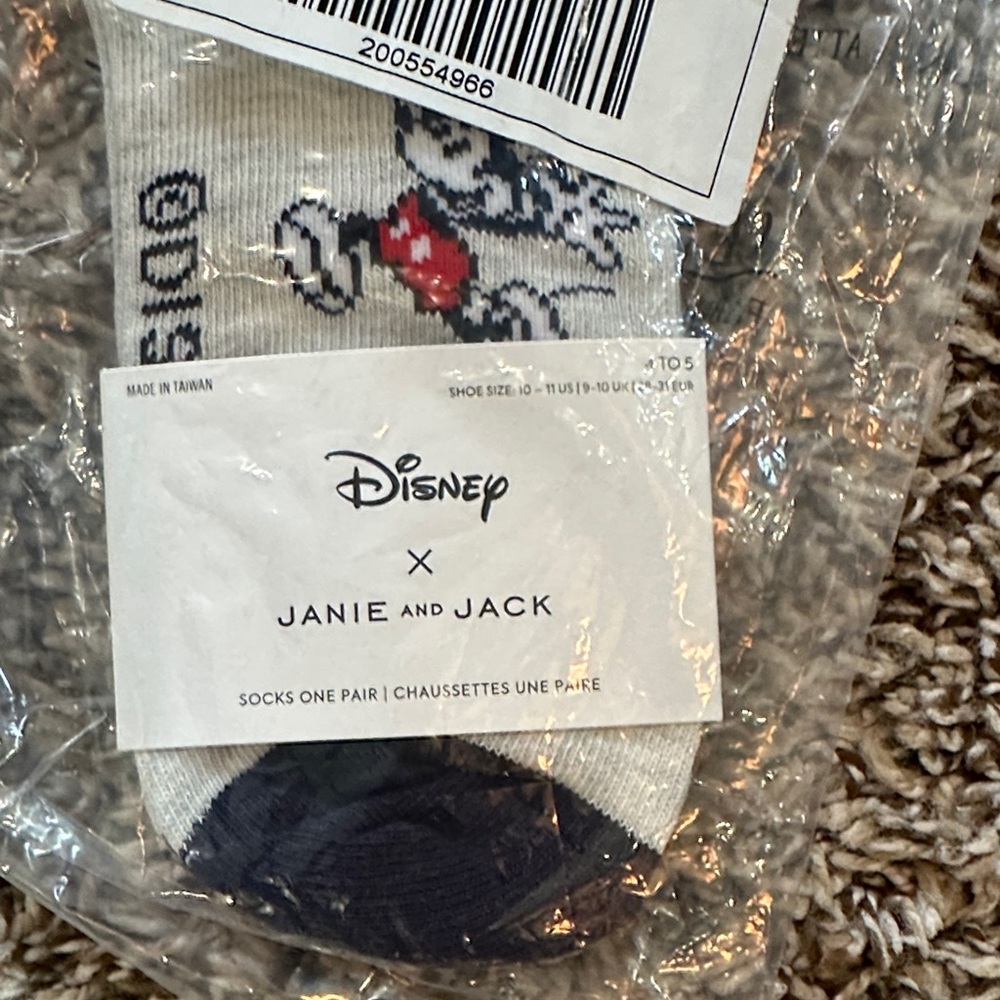 Janie and Jack Disney Mickey Mouse Socks - Black and White - Picture 2 of 3
